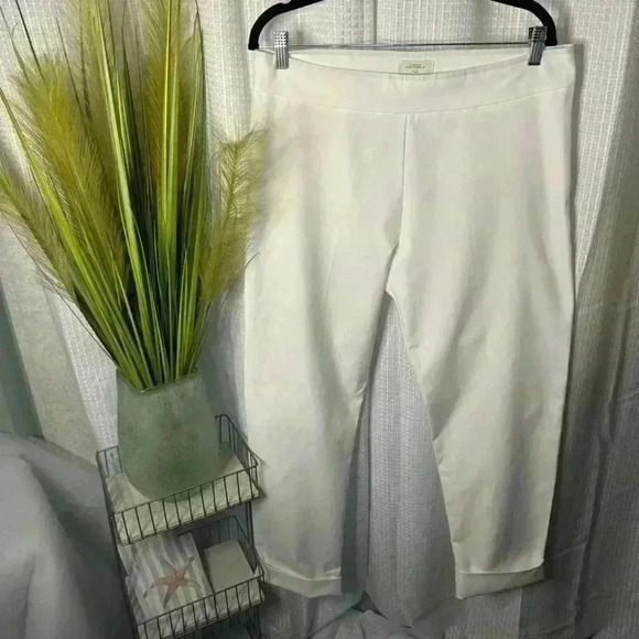 Avenue Montaigne USA Women’s 12 White Franco F1145 Designer Pull On Pants - Picture 1 of 11